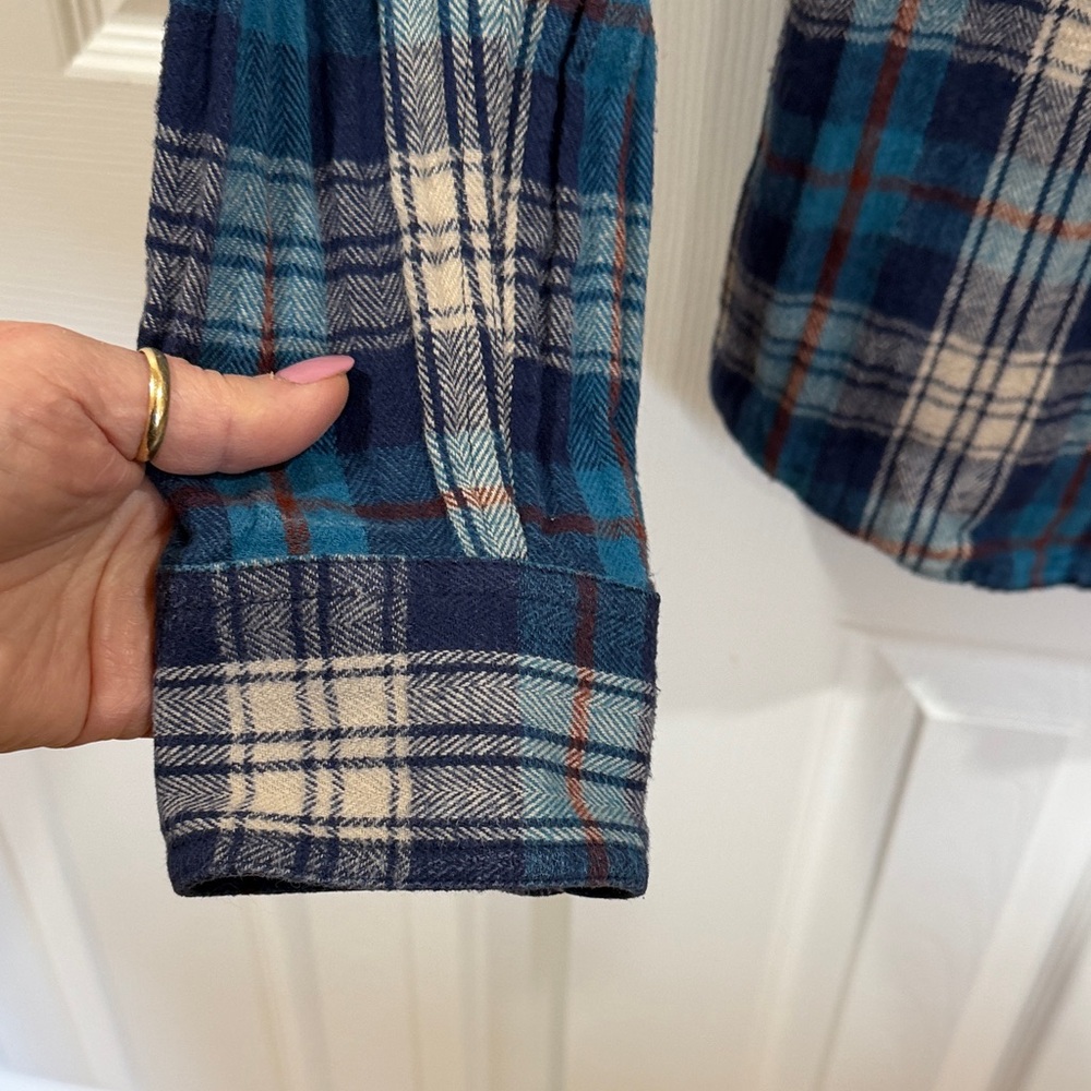 Ariat Men's Halmaty Blue and white Plaid retro fit Shirt size small - Picture 5 of 11